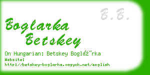 boglarka betskey business card